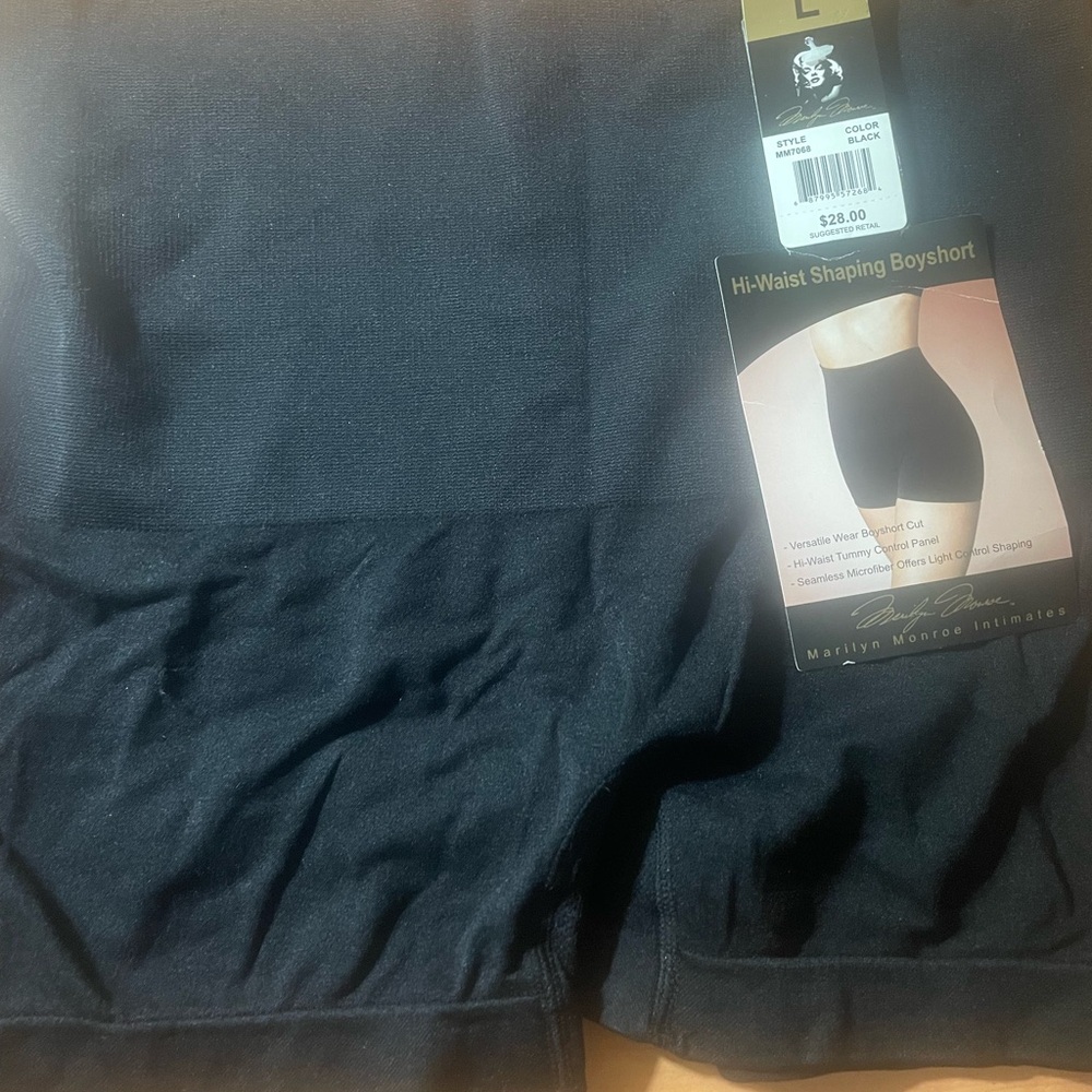 Marilyn Monroe Intimates Black Hi-Waist Shaping Boyshort